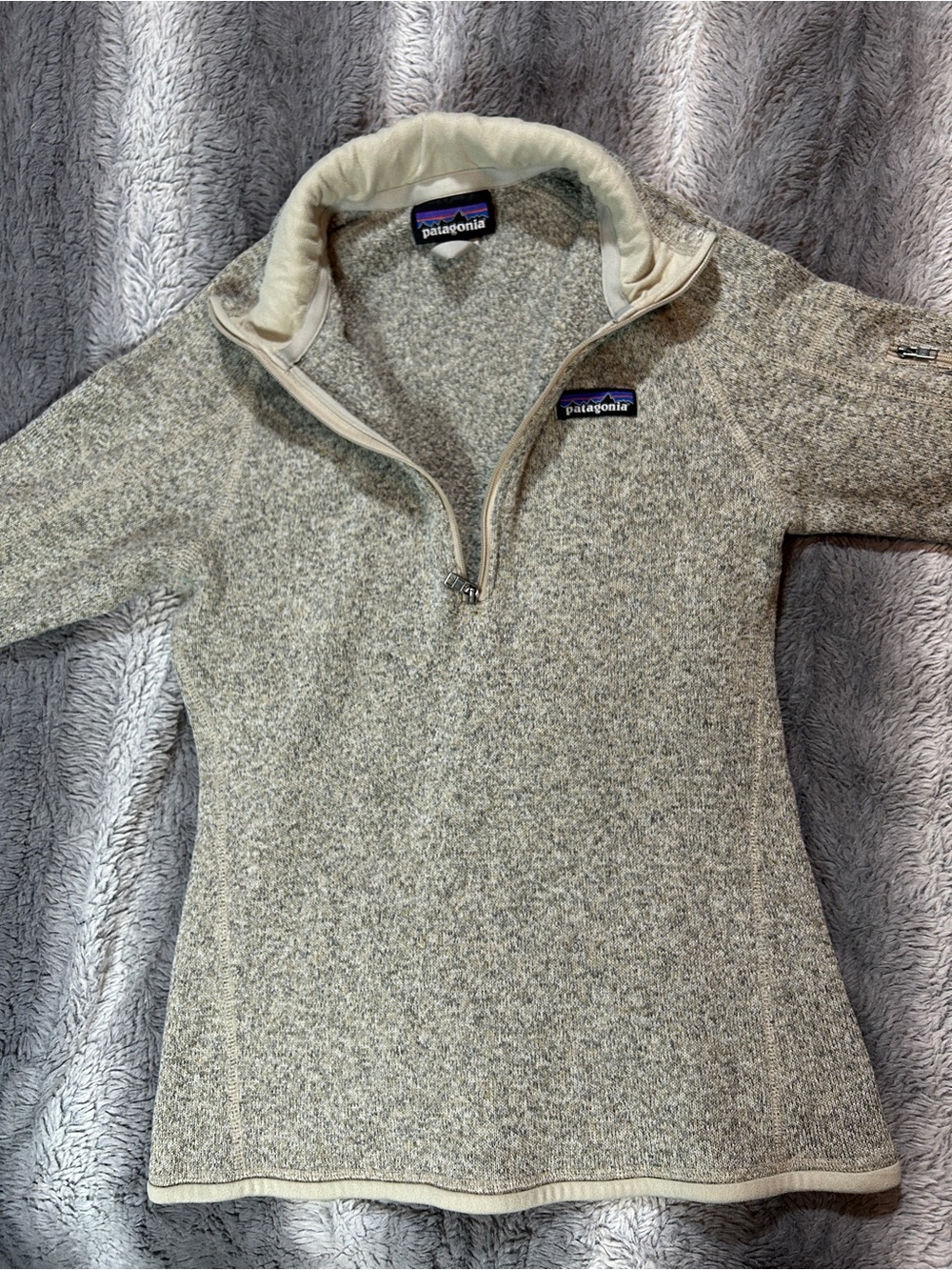 Patagonia Women's Better Sweater 1/4 Zip Fleece Pullover XS Oatmeal - Picture 7 of 11